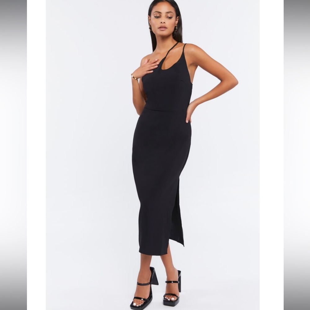 NWT Forever 21 Black Cut Out Midi Dress